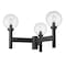 Z-Lite Laurent Outdoor Post Mount Fixture, 3-Light, 30 In.W x 18 In.H, Black/Clear Seedy 599MP3-BK - alternate 6